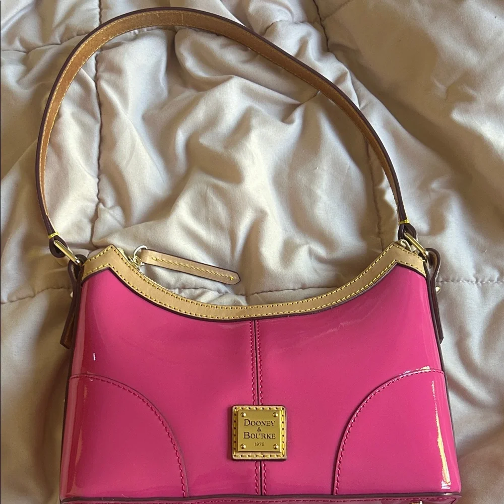 Dooney‎ & Bourke Pink Shoulder Bag with Gold Trim